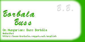 borbala buss business card