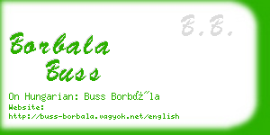 borbala buss business card